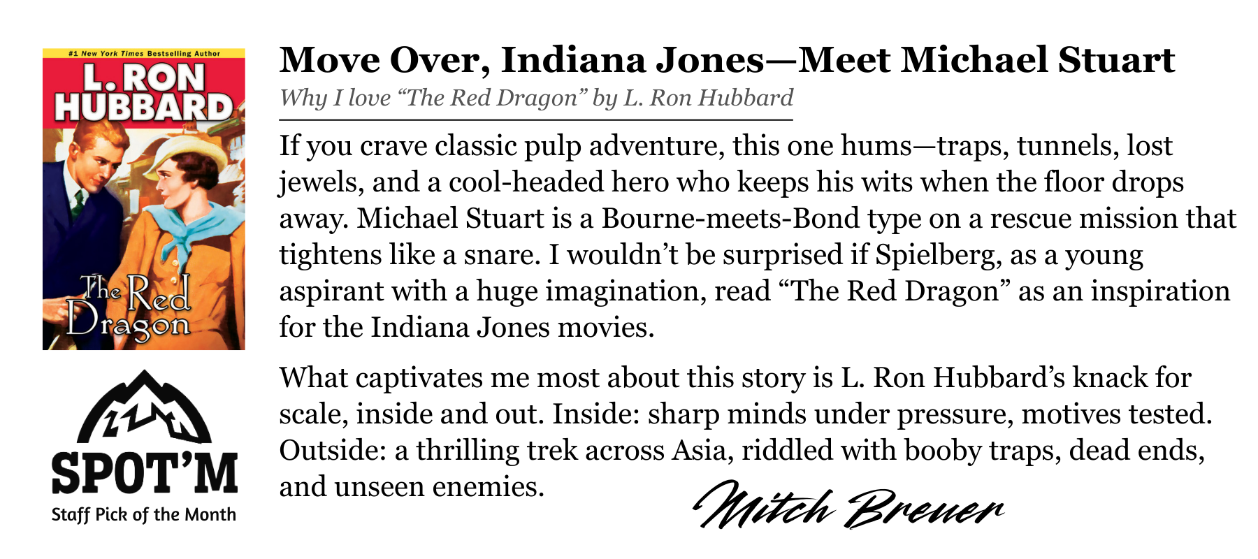 Staff Pick of the Month Red Dragon by L Ron Hubbard