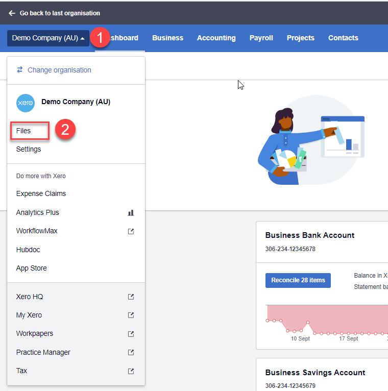 Xero Files Step 1